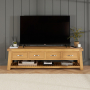 Marbury Classic Oak Extra Large TV Unit Stand – up to 80” Widescreen TV Size