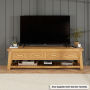 Marbury Classic Oak Extra Large TV Unit Stand – up to 80” Widescreen TV Size