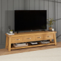 Marbury Classic Oak Extra Large TV Unit Stand – up to 80” Widescreen TV Size