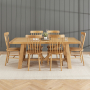 Marbury Classic Oak 2m Trestle Dining Table and 6 Oak Spindle Back Dining Chair Set