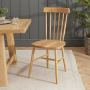 Marbury Classic Oak 2m Trestle Dining Table and 6 Oak Spindle Back Dining Chair Set
