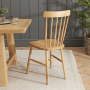 Marbury Classic Oak 2m Trestle Dining Table and 6 Oak Spindle Back Dining Chair Set
