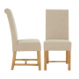 Marbury Classic Oak Natural Boucle Fabric Dining Chair