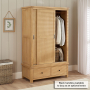 Marbury Oak Double Wardrobe with 2 Sliding Doors & 2 Drawers