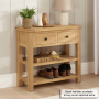 Marbury Oak 2 Drawer Hall Console Table