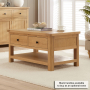 Marbury Oak 2 Drawer Coffee Table with Shelf