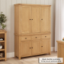 Marbury Oak Triple Kitchen Larder Pantry Cupboard