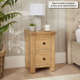 Marbury Oak 2 Drawer Slim Narrow Bedside Table