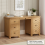 Marbury Oak Twin Pedestal Dressing Table Set with Stool