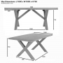 Marbury Oak 1.8m Cross Leg Dining Table and 4 Natural Fabric Scoop Back Chairs