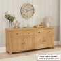 Marbury Oak Extra Large 4 Drawer 4 Door Sideboard