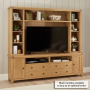 Marbury Oak XXL Widescreen TV Media Storage Grand Wall Unit - Up to 60" TV Size