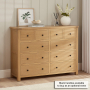 Marbury Oak Extra Large Jumbo 10 Drawer Chest