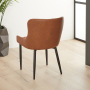 Paloma Honeycomb Dining Chair – Tan Brown Faux Leather