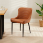 Paloma Honeycomb Dining Chair – Tan Brown Faux Leather