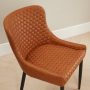 Paloma Honeycomb Dining Chair – Tan Brown Faux Leather