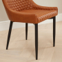 Paloma Honeycomb Dining Chair – Tan Brown Faux Leather