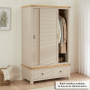Marbury Putty Grey Painted Double Wardrobe with 2 Sliding Doors & 2 Drawers