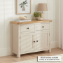 Marbury Putty Grey Painted Medium 2 Door 2 Drawer Sideboard