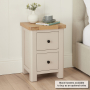 Marbury Putty Grey Painted 2 Drawer Slim Bedside Table