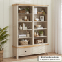Marbury Putty Grey Painted Extra Large Grand Double Library Bookcase with 2 Drawers