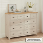 Marbury Putty Grey Painted Extra Large Jumbo 10 Drawer Chest