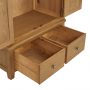 Cotswold Rustic Smoked Oak Double 2 Door Wardrobe with 2 Drawers