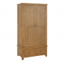 Cotswold Rustic Smoked Oak Double 2 Door Wardrobe with 2 Drawers