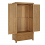 Cotswold Rustic Smoked Oak Double 2 Door Wardrobe with 2 Drawers