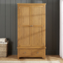 Cotswold Rustic Smoked Oak Double 2 Door Wardrobe with 2 Drawers