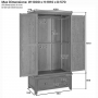 Cotswold Rustic Smoked Oak Double 2 Door Wardrobe with 2 Drawers