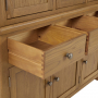 Cotswold Rustic Smoked Oak Triple Kitchen Larder Pantry Cupboard