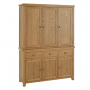 Cotswold Rustic Smoked Oak Triple Kitchen Larder Pantry Cupboard