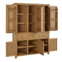 Cotswold Rustic Smoked Oak Triple Kitchen Larder Pantry Cupboard