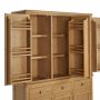 Cotswold Rustic Smoked Oak Triple Kitchen Larder Pantry Cupboard