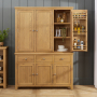 Cotswold Rustic Smoked Oak Triple Kitchen Larder Pantry Cupboard