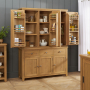 Cotswold Rustic Smoked Oak Triple Kitchen Larder Pantry Cupboard