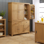 Cotswold Rustic Smoked Oak Triple Kitchen Larder Pantry Cupboard