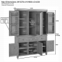 Cotswold Rustic Smoked Oak Triple Kitchen Larder Pantry Cupboard