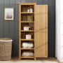 Cotswold Rustic Smoked Oak Single Shaker Linen Cupboard
