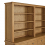 Cotswold Rustic Smoked Oak Extra Large 4 Door Sideboard with Bookcase Dresser Top