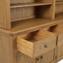 Cotswold Rustic Smoked Oak Extra Large 4 Door Sideboard with Bookcase Dresser Top