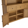 Cotswold Rustic Smoked Oak Extra Large 4 Door Sideboard with Bookcase Dresser Top