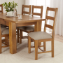 Rustic Oak Medium Extending Dining Table + 6 Ladder Back Chairs