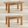 Rustic Oak Medium Extending Dining Table + 6 Ladder Back Chairs