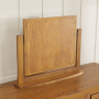 Rustic Oak Pedestal Dressing Table Mirror and Stool Set