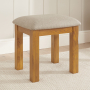 Rustic Oak Pedestal Dressing Table Mirror and Stool Set