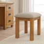 Rustic Oak Pedestal Dressing Table Mirror and Stool Set
