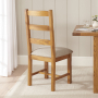 Rustic Oak Ladder Back Dining Chair