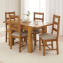Rustic Oak Small Extending Dining Table + 4 Dining Chair Set